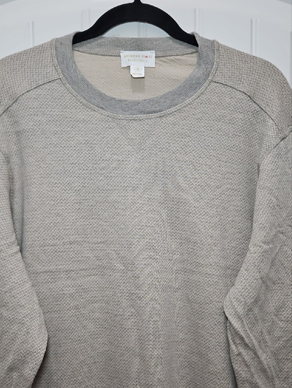 American Giant Reversible Crew Top Men's New Feather Grey - Picture 4 of 12